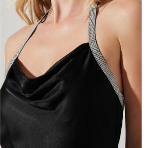 ASTR THE LABEL SEQUIN HALTER DRESS